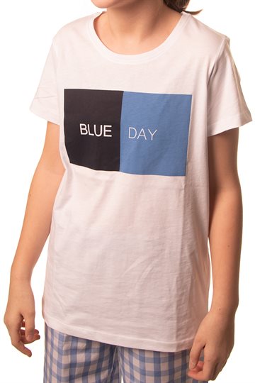 D-xel Aliz T-shirt - Hvid m. Light Blue 